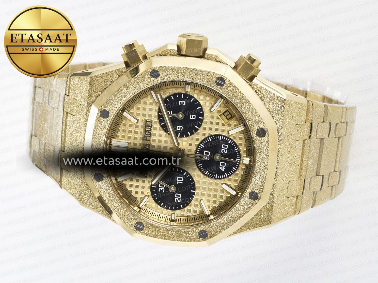 Royal Oak Chrono 26240 Frosted YG APSF 1:1 Best Edition YG Dial on Bracelet SA4401 Super Clone - Görsel 9