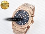 Royal Oak Chrono 26240 RG APSF 1:1 Best Edition Blue Dial on RG Bracelet SA4401 Super Clone