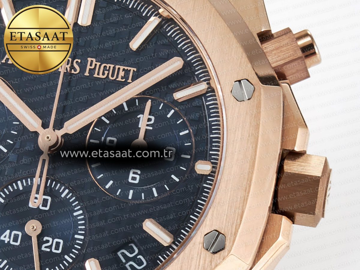 Royal Oak Chrono 26240 RG APSF 1:1 Best Edition Blue Dial on RG Bracelet SA4401 Super Clone - Görsel 12
