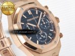 Royal Oak Chrono 26240 RG APSF 1:1 Best Edition Blue Dial on RG Bracelet SA4401 Super Clone - Görsel 5