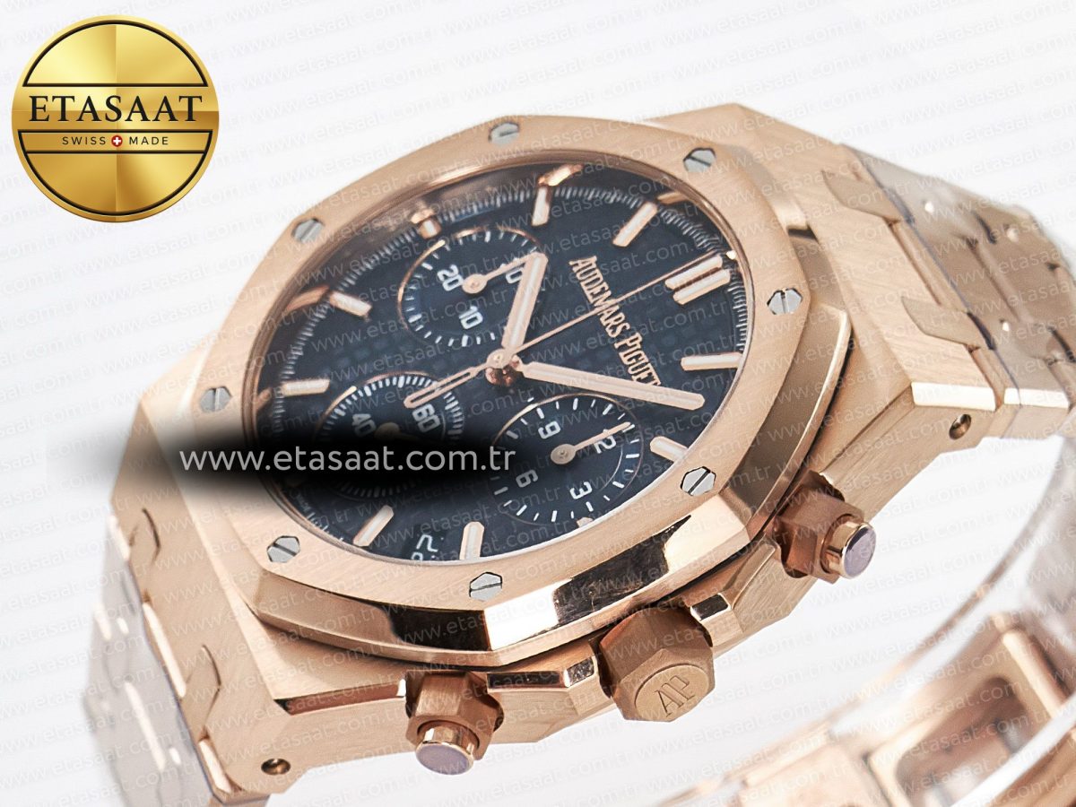 Royal Oak Chrono 26240 RG APSF 1:1 Best Edition Blue Dial on RG Bracelet SA4401 Super Clone - Görsel 6