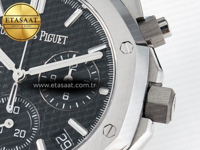 Royal Oak Chrono 26240 SS APSF 1:1 Best Edition Black Dial on SS Bracelet SA4401 Super Clone - Görsel 11