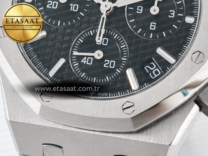 Royal Oak Chrono 26240 SS APSF 1:1 Best Edition Black Dial on SS Bracelet SA4401 Super Clone - Görsel 12