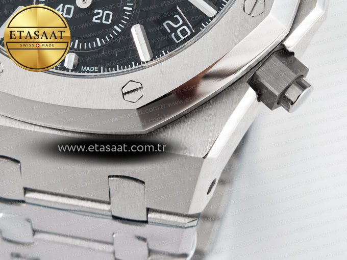 Royal Oak Chrono 26240 SS APSF 1:1 Best Edition Black Dial on SS Bracelet SA4401 Super Clone - Görsel 14