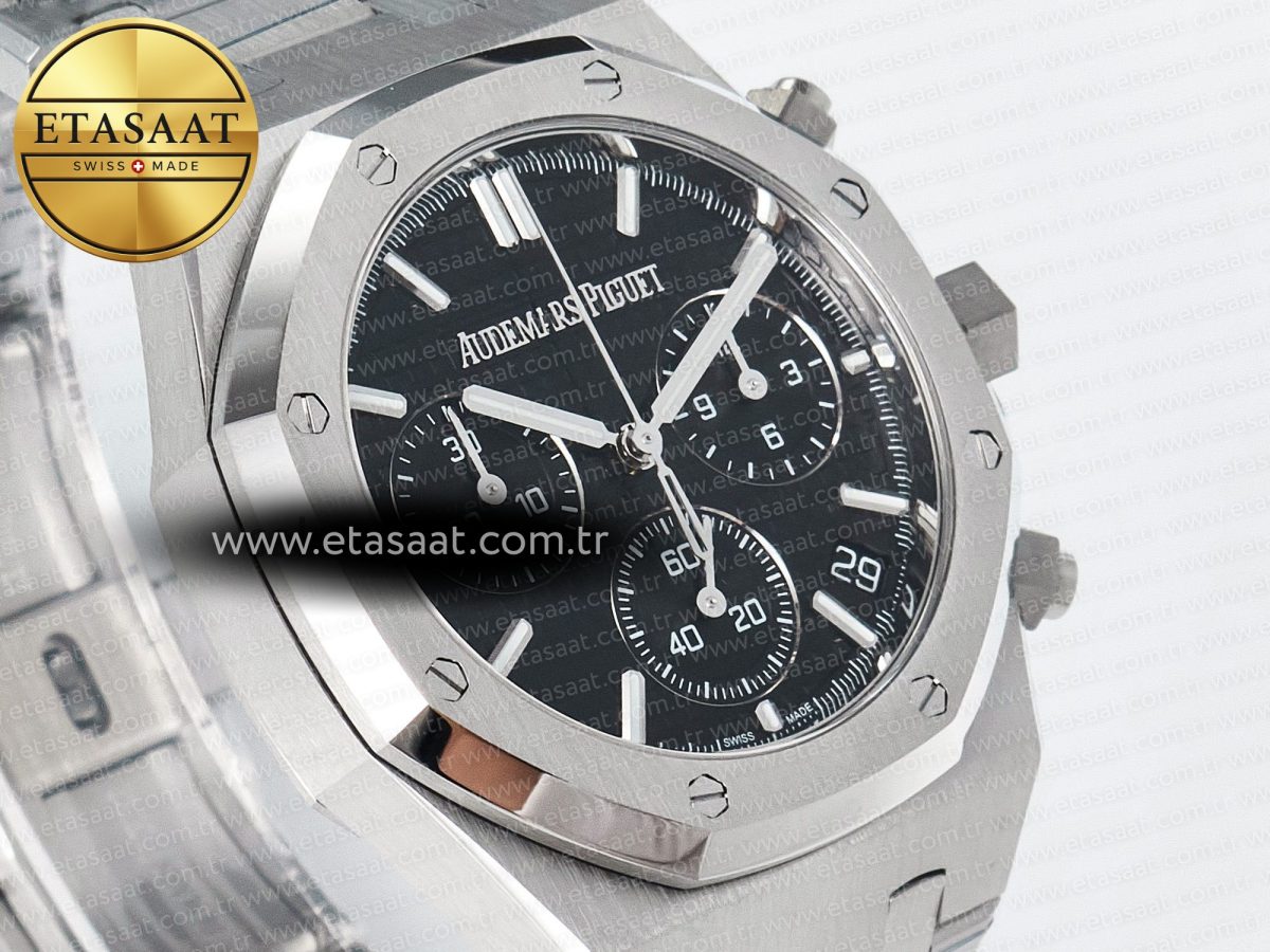 Royal Oak Chrono 26240 SS APSF 1:1 Best Edition Black Dial on SS Bracelet SA4401 Super Clone - Görsel 5