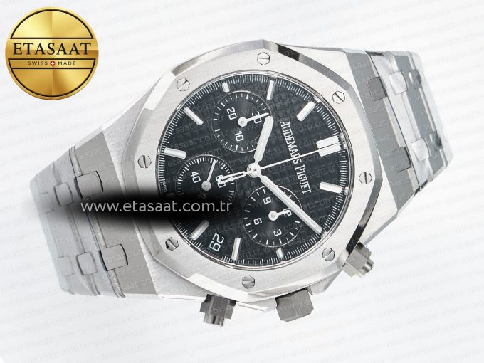 Royal Oak Chrono 26240 SS APSF 1:1 Best Edition Black Dial on SS Bracelet SA4401 Super Clone - Görsel 8