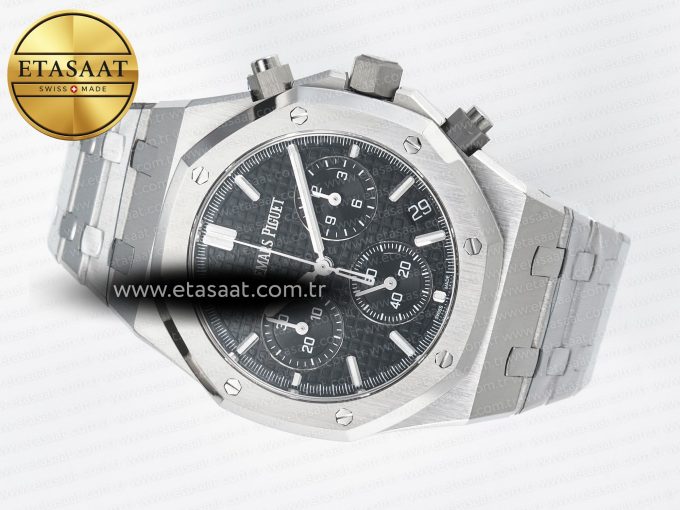 Royal Oak Chrono 26240 SS APSF 1:1 Best Edition Black Dial on SS Bracelet SA4401 Super Clone - Görsel 9