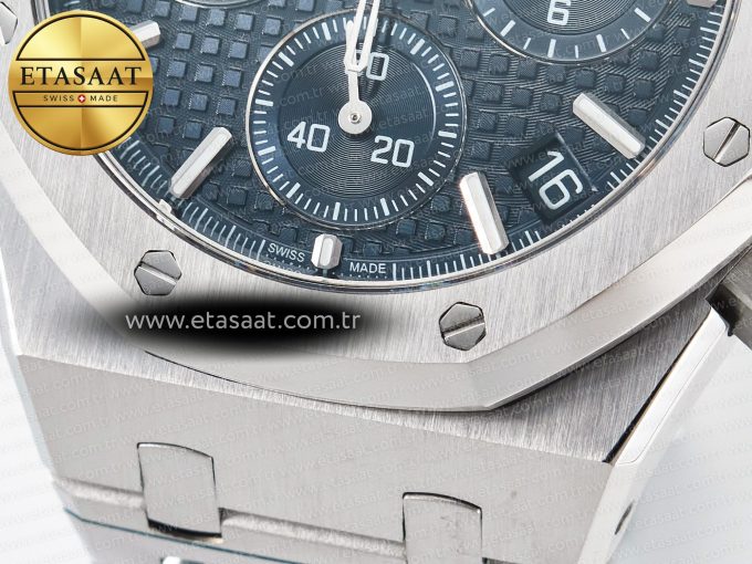 Royal Oak Chrono 26240 SS APSF 1:1 Best Edition Blue Dial on SS Bracelet SA4401 Super Clone - Görsel 13