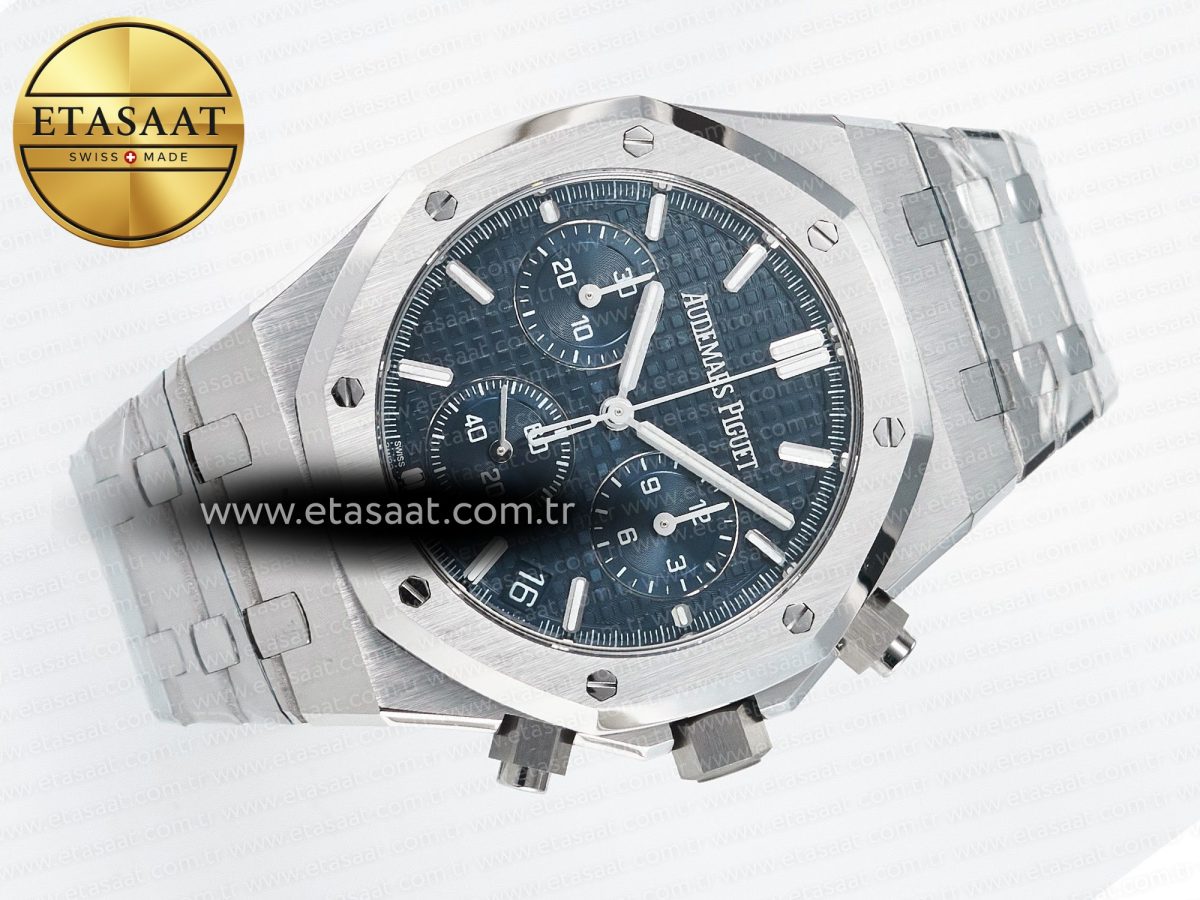 Royal Oak Chrono 26240 SS APSF 1:1 Best Edition Blue Dial on SS Bracelet SA4401 Super Clone - Görsel 8