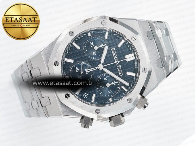 Royal Oak Chrono 26240 SS APSF 1:1 Best Edition Blue Dial on SS Bracelet SA4401 Super Clone - Görsel 8