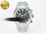 Royal Oak Chrono 26240 SS APSF 1:1 Best Edition Green Dial on SS Bracelet SA4401 Super Clone - Görsel 3