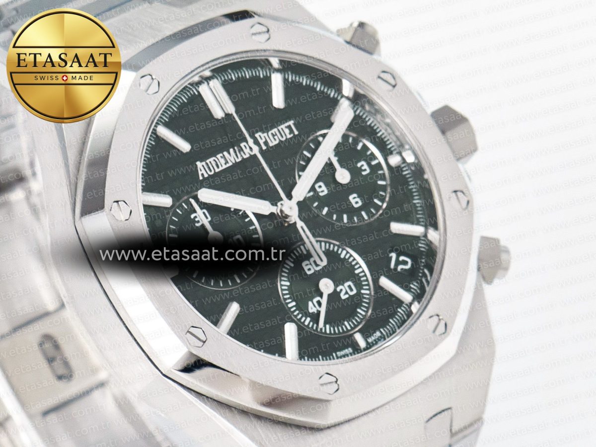 Royal Oak Chrono 26240 SS APSF 1:1 Best Edition Green Dial on SS Bracelet SA4401 Super Clone - Görsel 5