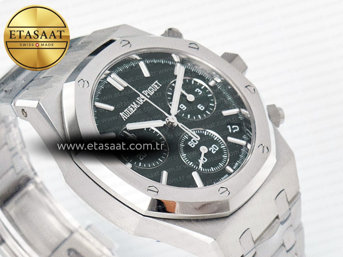 Royal Oak Chrono 26240 SS APSF 1:1 Best Edition Green Dial on SS Bracelet SA4401 Super Clone - Görsel 7