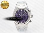 Royal Oak Chrono 26240 SS APSF 1:1 Best Edition Purple Dial on SS Bracelet SA4401 Super Clone - Görsel 3