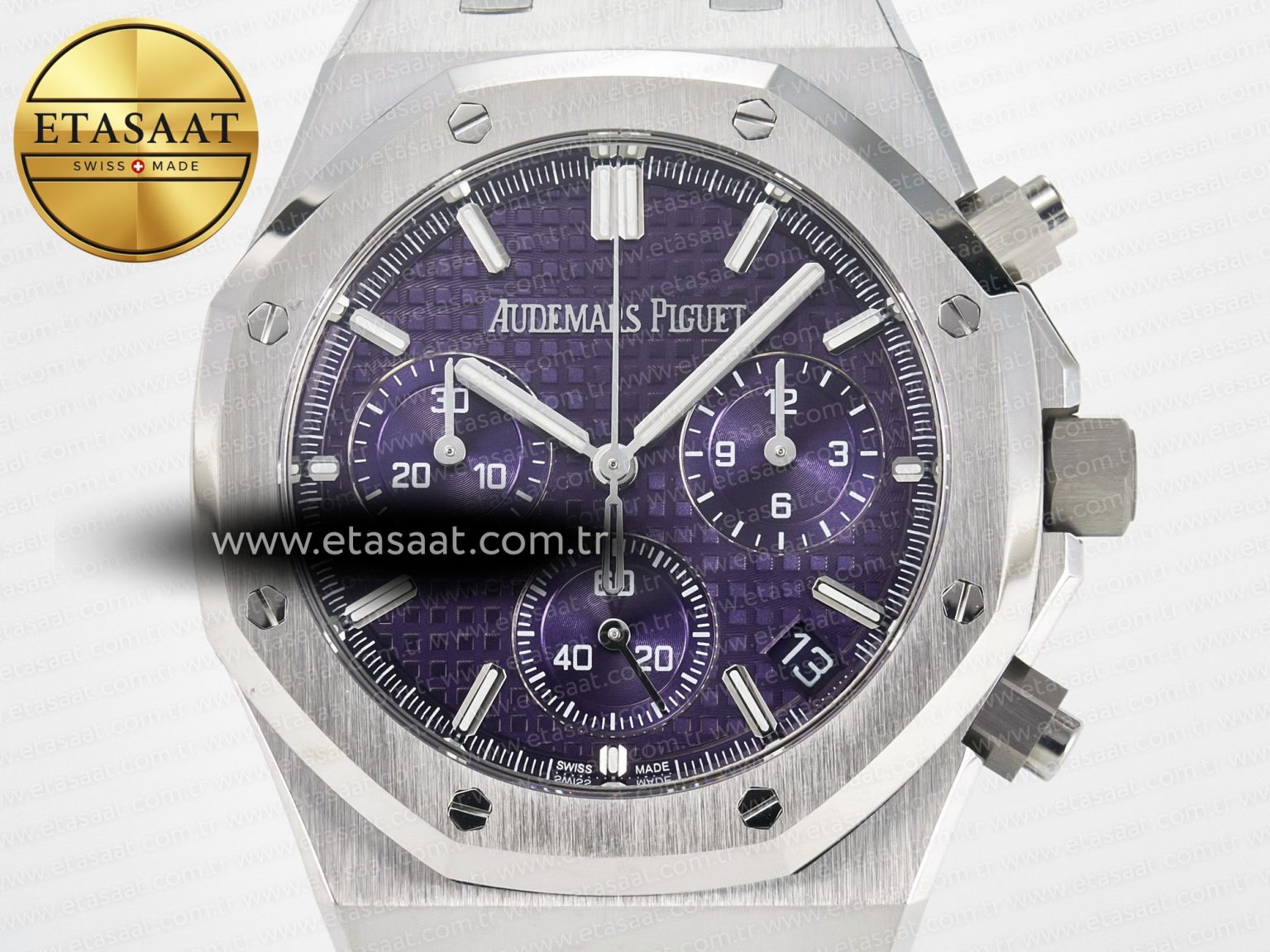 Royal Oak Chrono 26240 SS APSF 1:1 Best Edition Purple Dial on SS Bracelet SA4401 Super Clone - Görsel 4