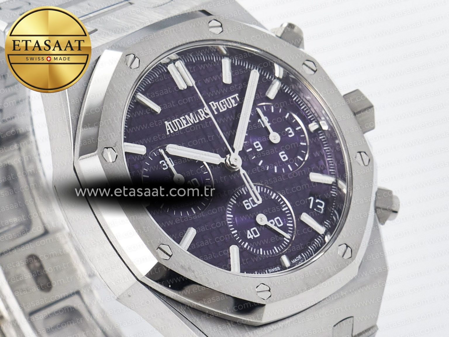 Royal Oak Chrono 26240 SS APSF 1:1 Best Edition Purple Dial on SS Bracelet SA4401 Super Clone - Görsel 5