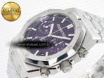 Royal Oak Chrono 26240 SS APSF 1:1 Best Edition Purple Dial on SS Bracelet SA4401 Super Clone - Görsel 6