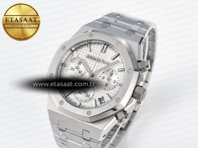 Royal Oak Chrono 26240 SS APSF 1:1 Best Edition Silver Dial on SS Bracelet SA4401 Super Clone - Görsel 1