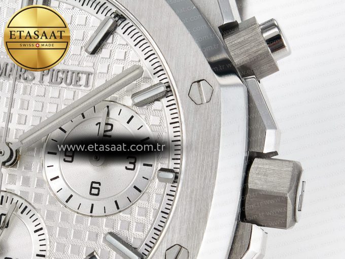 Royal Oak Chrono 26240 SS APSF 1:1 Best Edition Silver Dial on SS Bracelet SA4401 Super Clone - Görsel 11