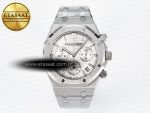 Royal Oak Chrono 26240 SS APSF 1:1 Best Edition Silver Dial on SS Bracelet SA4401 Super Clone - Görsel 3