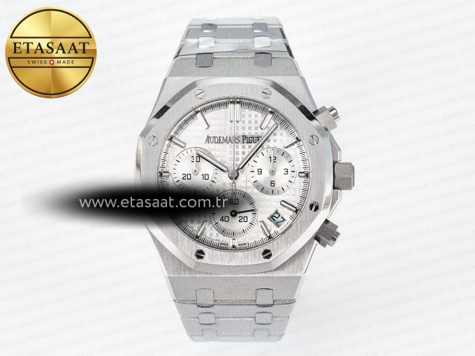 Royal Oak Chrono 26240 SS APSF 1:1 Best Edition Silver Dial on SS Bracelet SA4401 Super Clone - Görsel 3