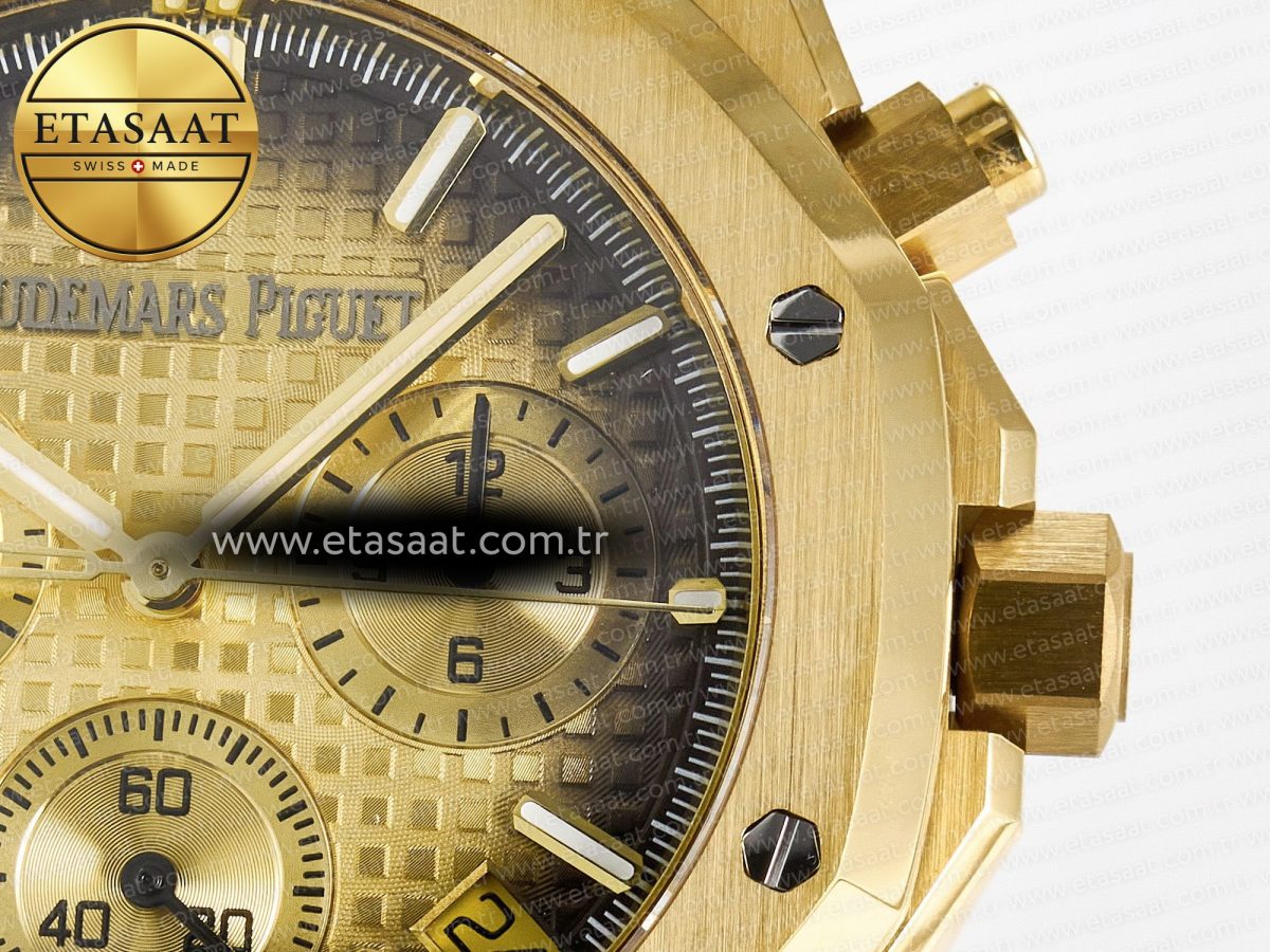 Royal Oak Chrono 26240 YG APSF 1:1 Best Edition YG Dial on YG Bracelet SA4401 - Görsel 11
