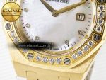 Royal Oak Ladies 33mm YG DRF Best Edition MOP Dial Diamonds Bezel on White Rubber Strap ETA Quartz - Görsel 12