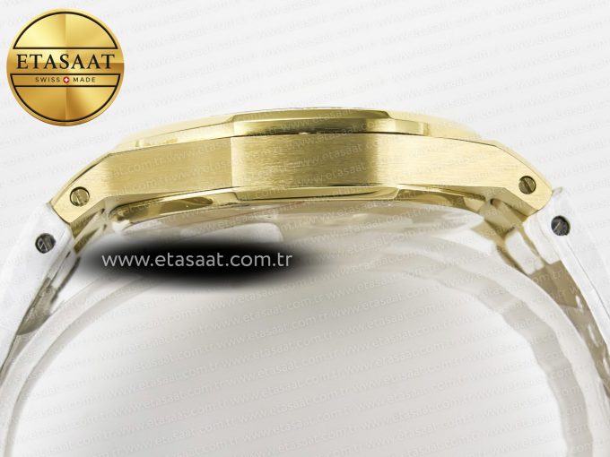 Royal Oak Ladies 33mm YG DRF Best Edition MOP Dial Diamonds Bezel on White Rubber Strap ETA Quartz - Görsel 13