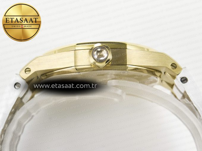 Royal Oak Ladies 33mm YG DRF Best Edition MOP Dial Diamonds Bezel on White Rubber Strap ETA Quartz - Görsel 14