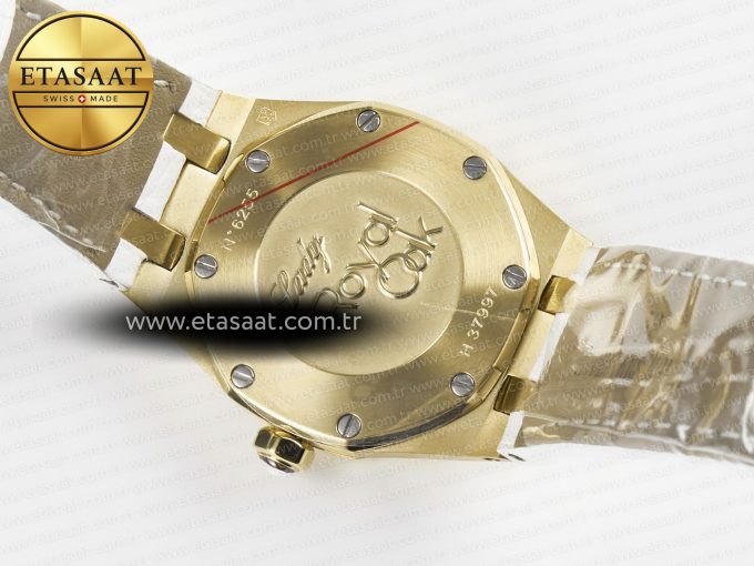 Royal Oak Ladies 33mm YG DRF Best Edition MOP Dial Diamonds Bezel on White Rubber Strap ETA Quartz - Görsel 16