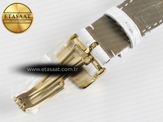 Royal Oak Ladies 33mm YG DRF Best Edition MOP Dial Diamonds Bezel on White Rubber Strap ETA Quartz - Görsel 21