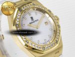 Royal Oak Ladies 33mm YG DRF Best Edition MOP Dial Diamonds Bezel on White Rubber Strap ETA Quartz - Görsel 5