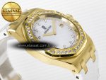Royal Oak Ladies 33mm YG DRF Best Edition MOP Dial Diamonds Bezel on White Rubber Strap ETA Quartz - Görsel 7