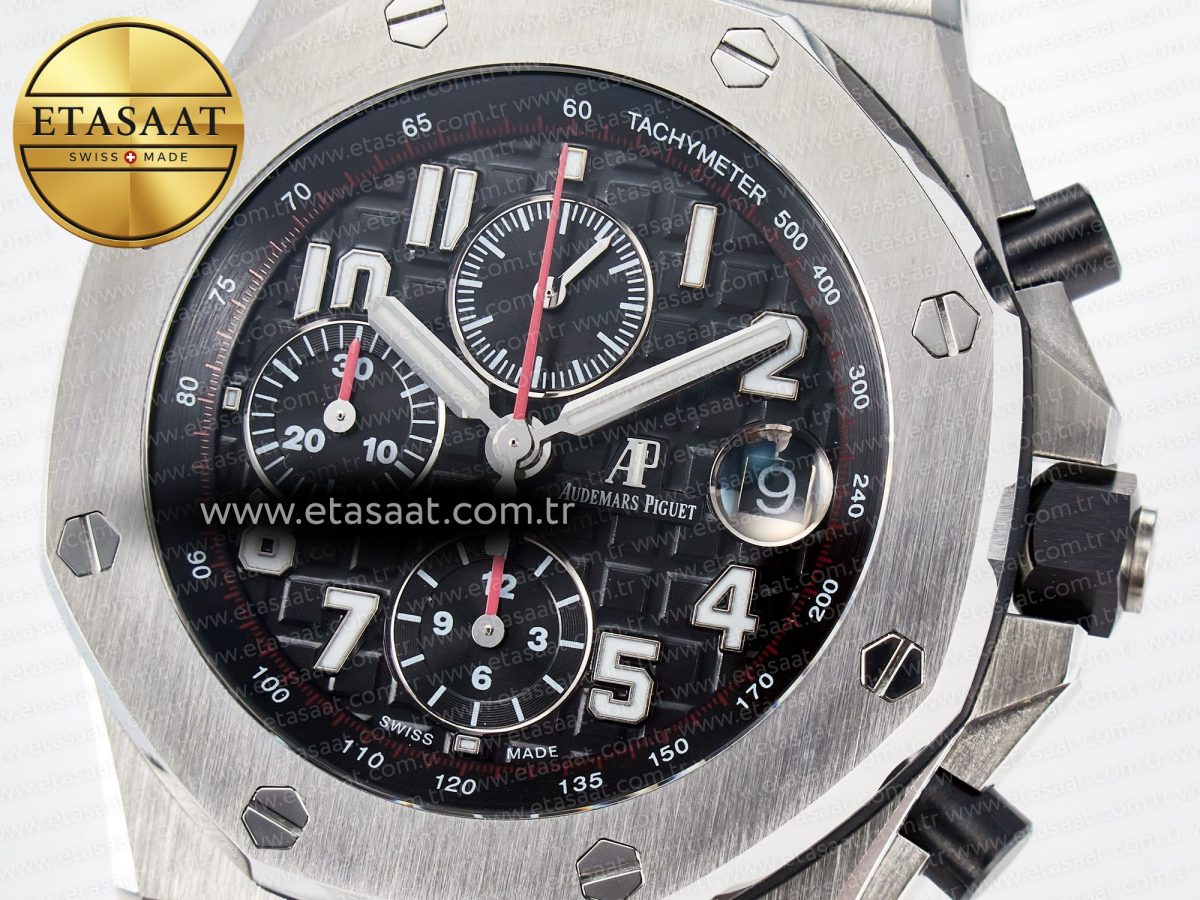 Royal Oak Offshore 42mm Black Themes SS TKF Best Edition Black Dial on SS Bracelet A7750 - Görsel 10