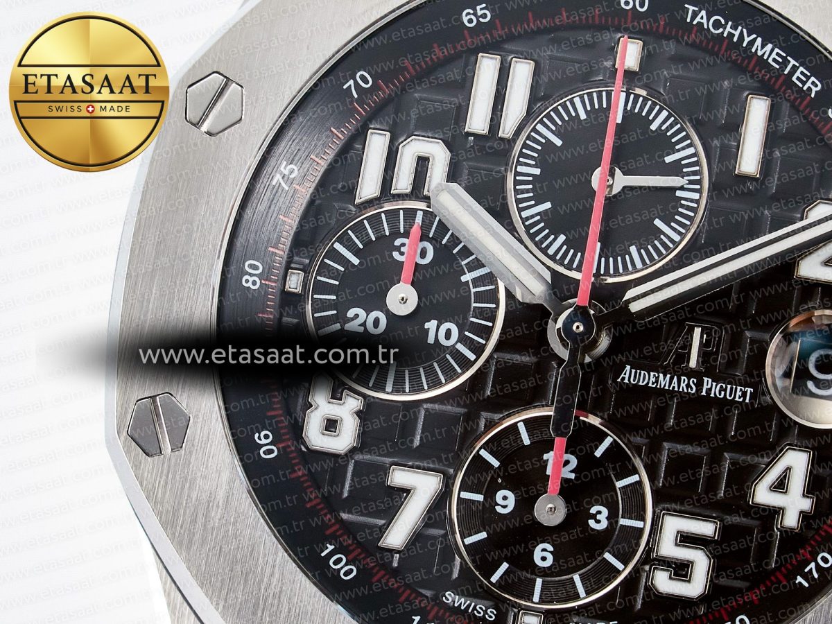 Royal Oak Offshore 42mm Black Themes SS TKF Best Edition Black Dial on SS Bracelet A7750 - Görsel 11