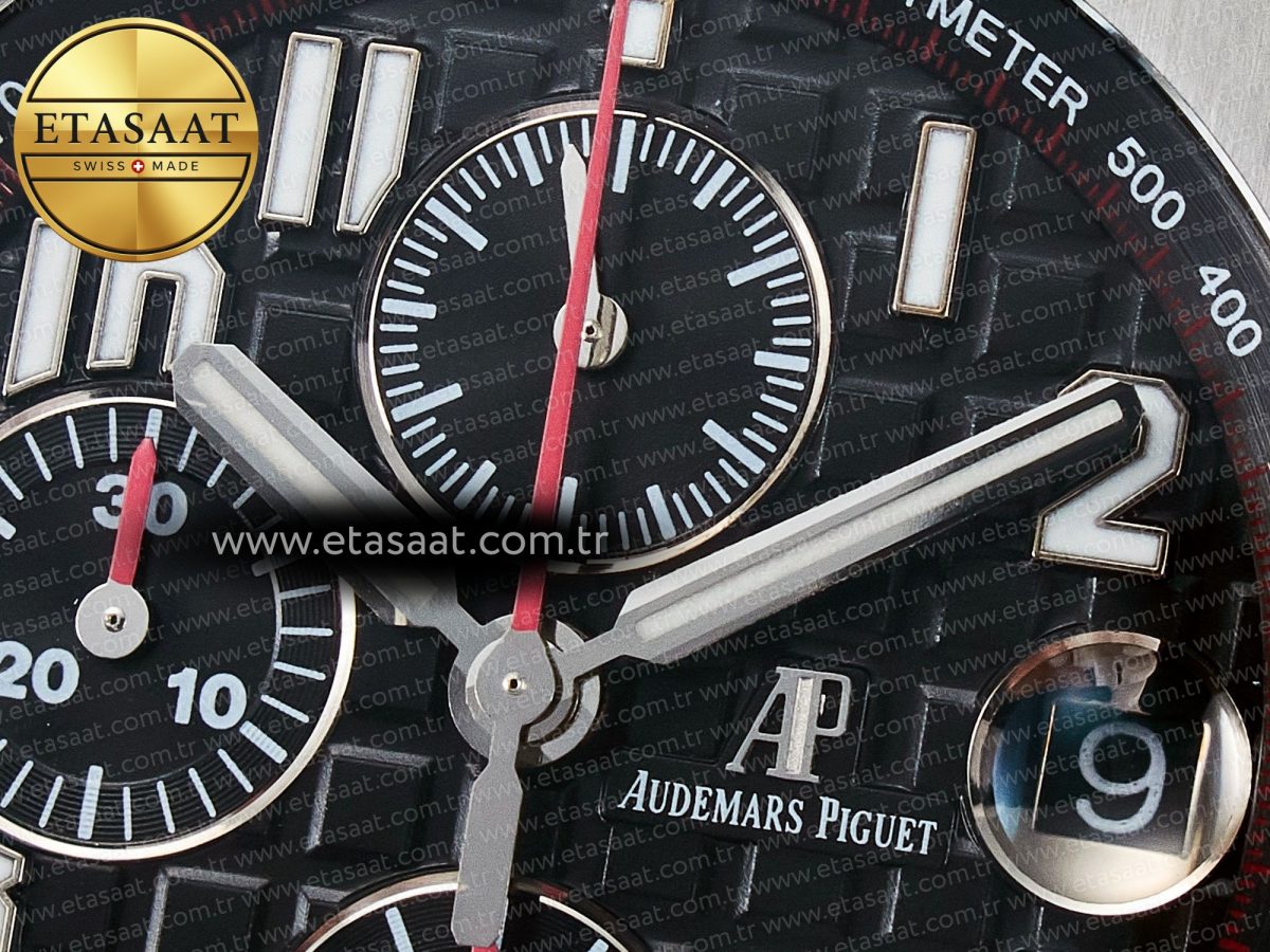 Royal Oak Offshore 42mm Black Themes SS TKF Best Edition Black Dial on SS Bracelet A7750 - Görsel 12