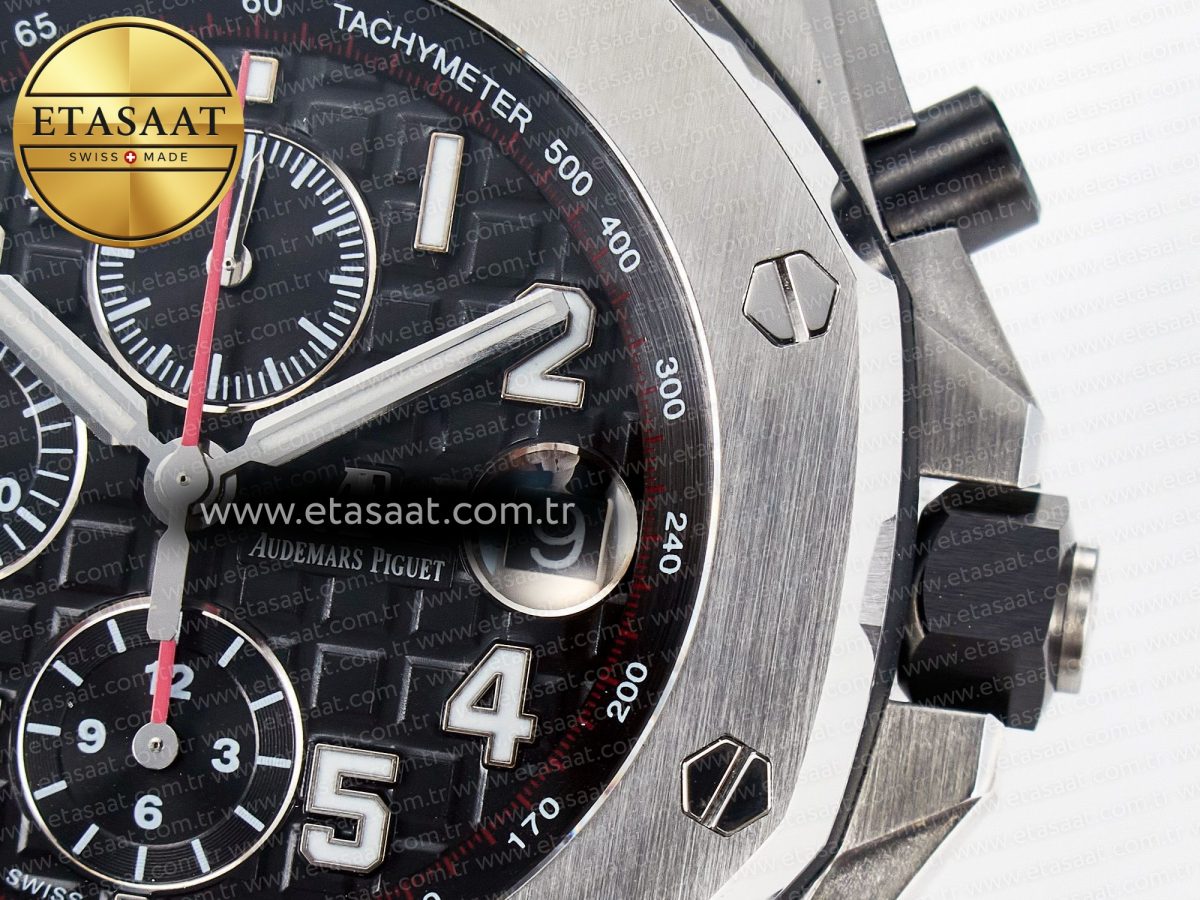 Royal Oak Offshore 42mm Black Themes SS TKF Best Edition Black Dial on SS Bracelet A7750 - Görsel 13