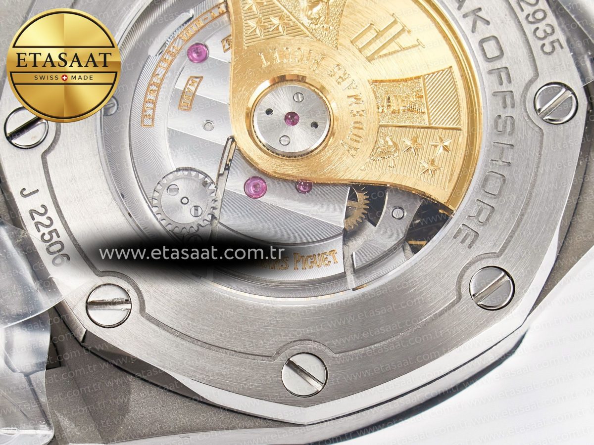 Royal Oak Offshore 42mm Black Themes SS TKF Best Edition Black Dial on SS Bracelet A7750 - Görsel 22