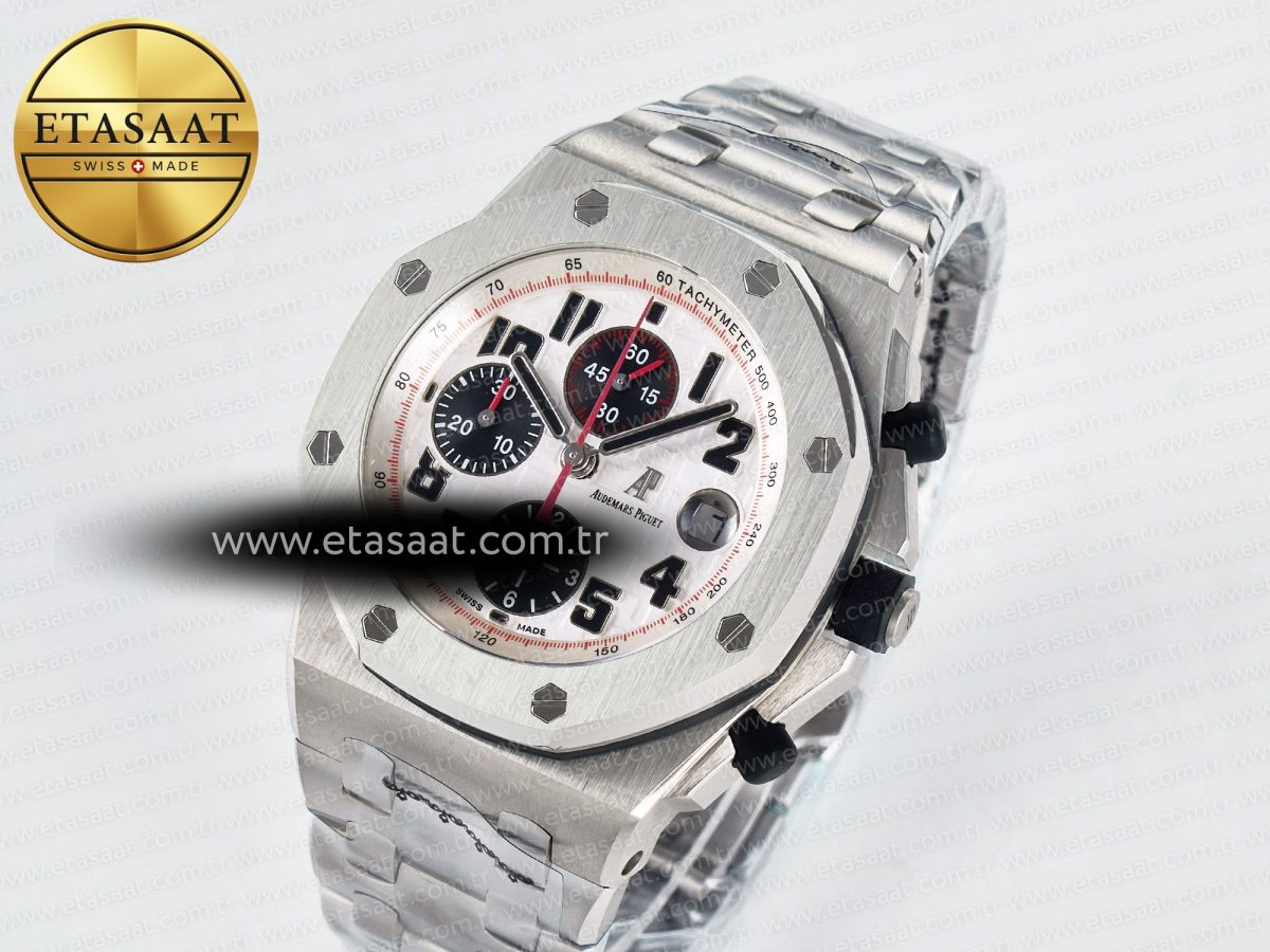 Royal Oak Offshore 42mm Panda SS TKF Best Edition White/Black Dial on SS Bracelet A7750 - Görsel 2