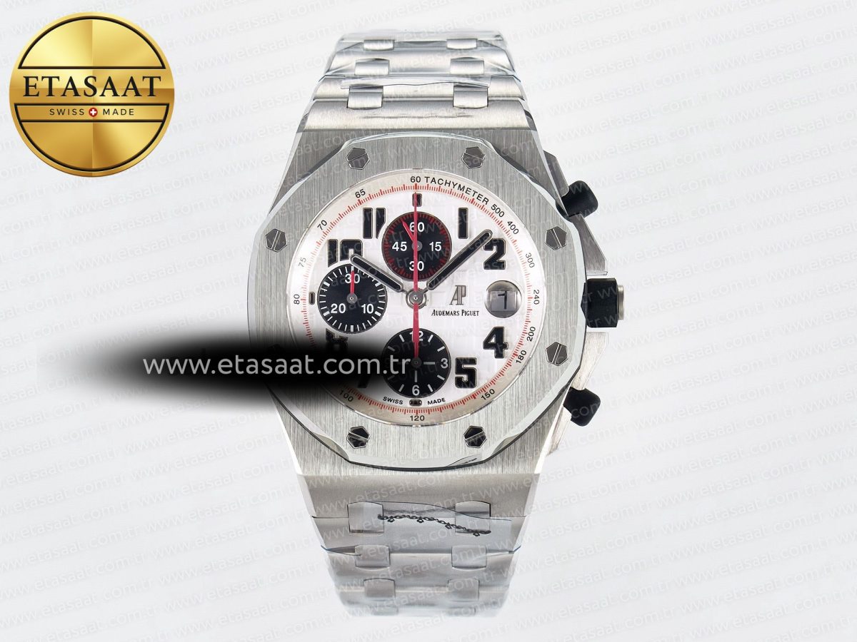 Royal Oak Offshore 42mm Panda SS TKF Best Edition White/Black Dial on SS Bracelet A7750 - Görsel 3