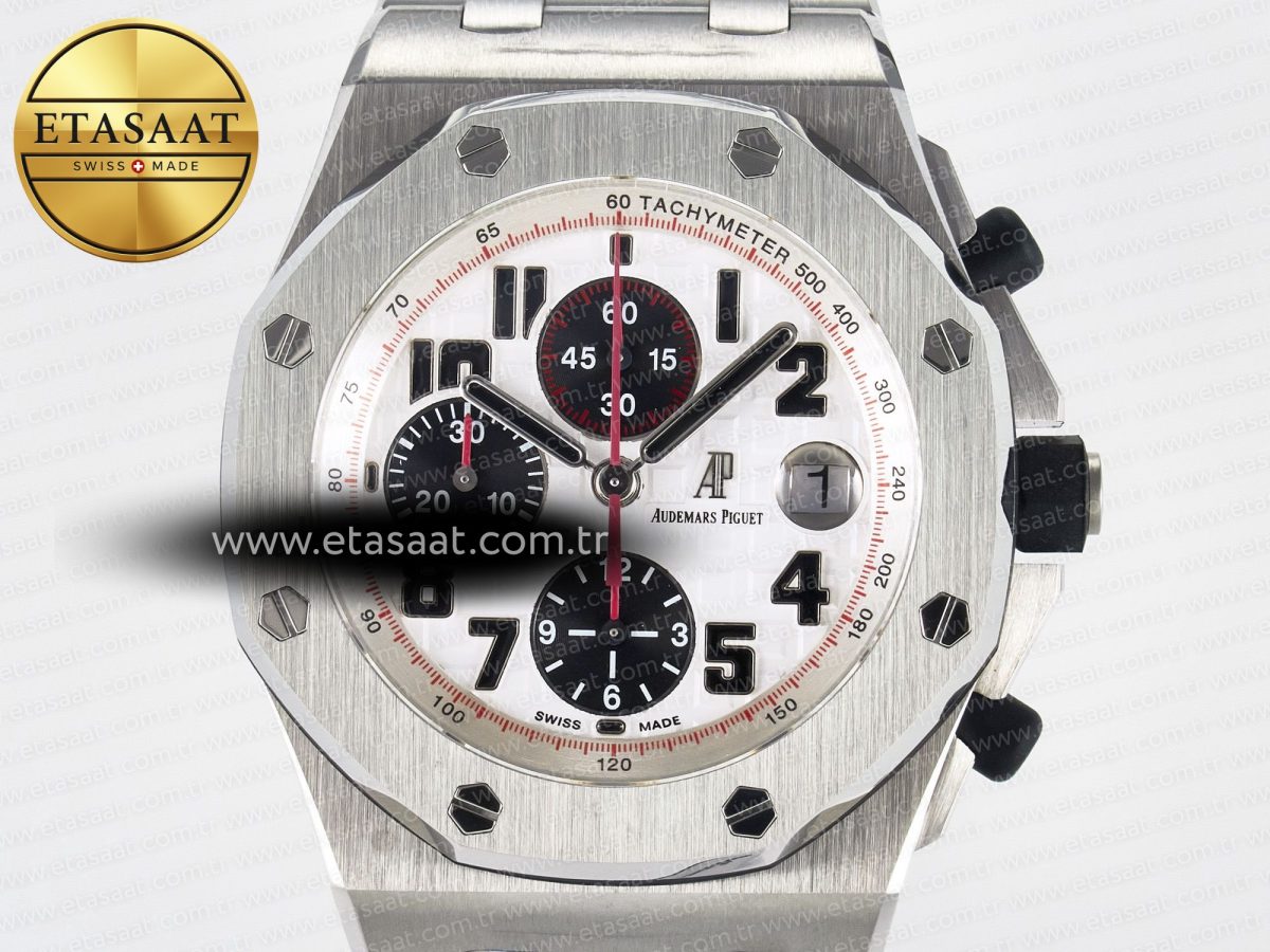 Royal Oak Offshore 42mm Panda SS TKF Best Edition White/Black Dial on SS Bracelet A7750 - Görsel 4