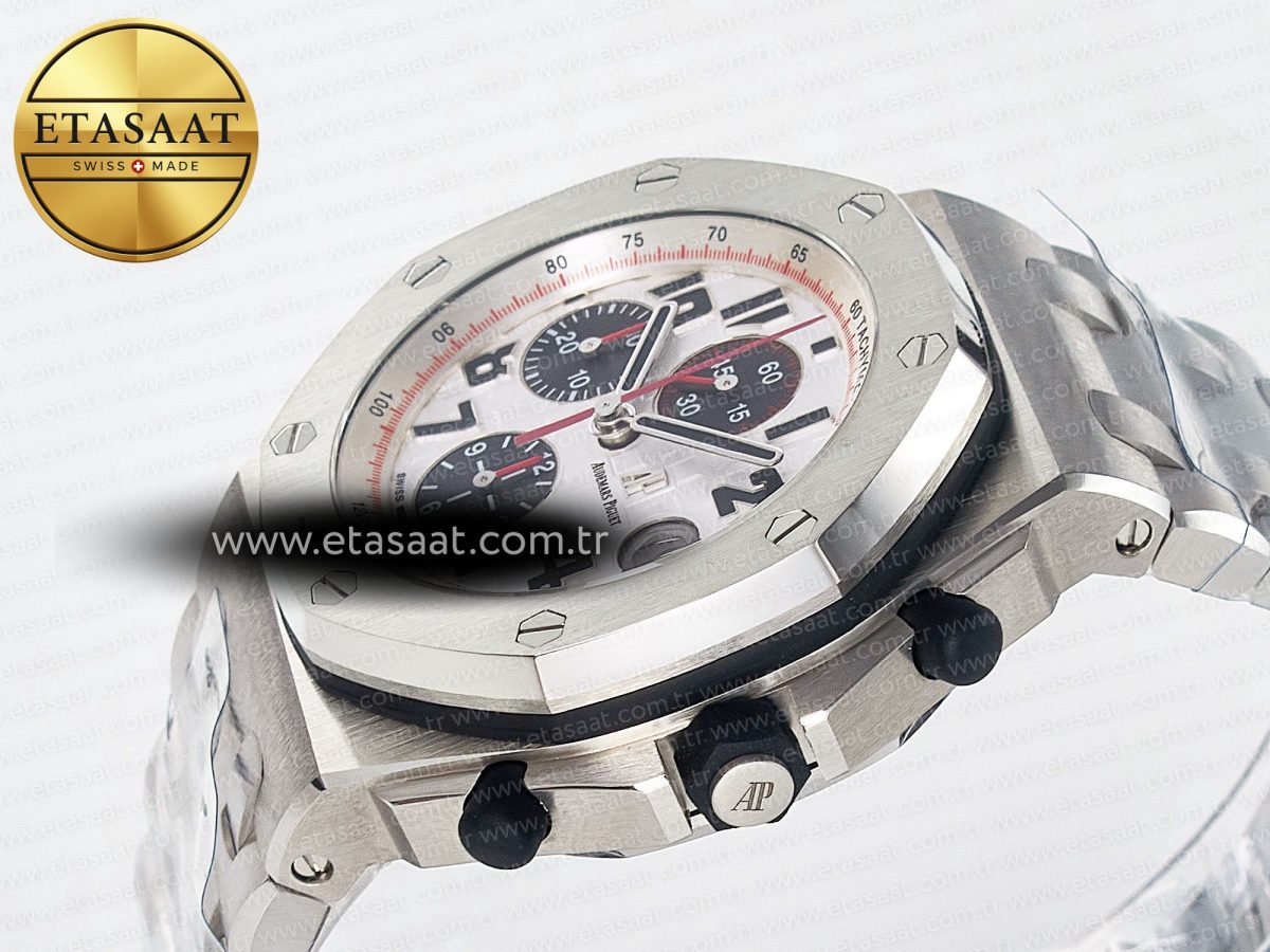 Royal Oak Offshore 42mm Panda SS TKF Best Edition White/Black Dial on SS Bracelet A7750 - Görsel 6