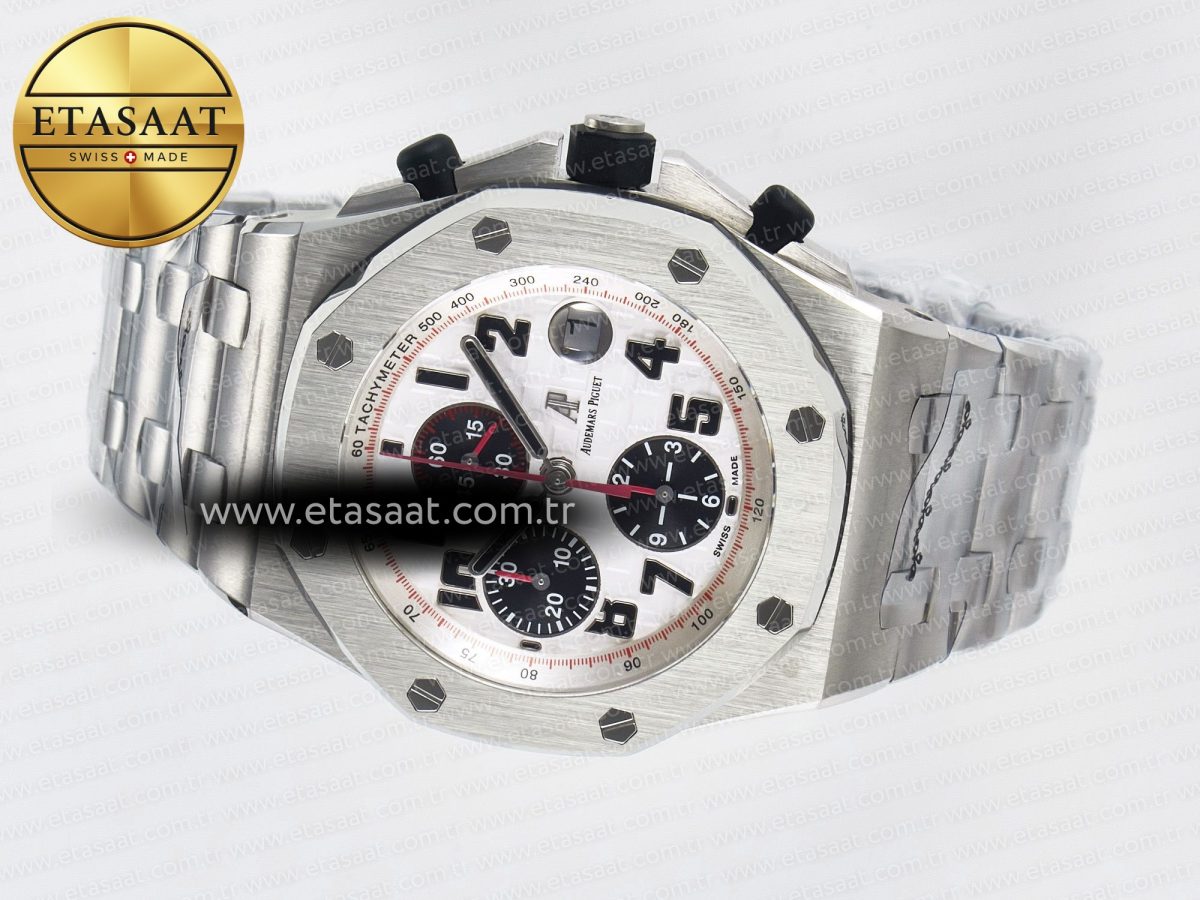 Royal Oak Offshore 42mm Panda SS TKF Best Edition White/Black Dial on SS Bracelet A7750 - Görsel 9