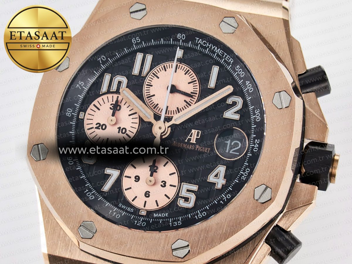 Royal Oak Offshore 42mm RG TKF Best Edition Black Dial on RG Bracelet A7750 - Görsel 10
