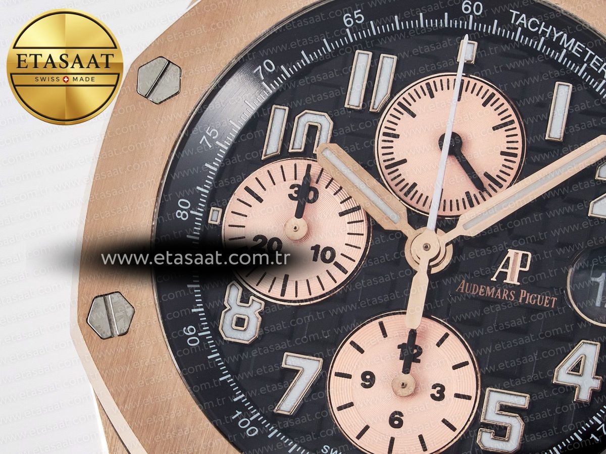 Royal Oak Offshore 42mm RG TKF Best Edition Black Dial on RG Bracelet A7750 - Görsel 11