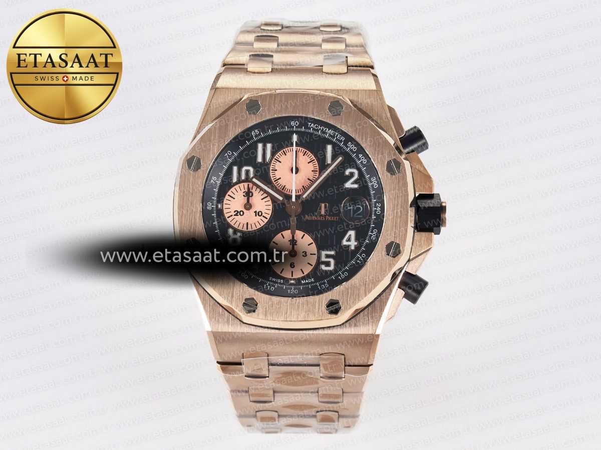 Royal Oak Offshore 42mm RG TKF Best Edition Black Dial on RG Bracelet A7750 - Görsel 3