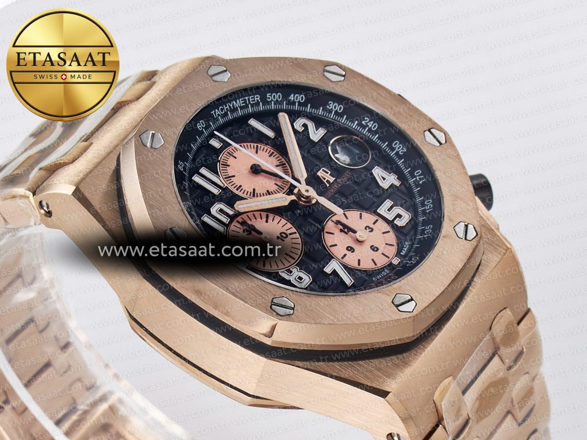 Royal Oak Offshore 42mm RG TKF Best Edition Black Dial on RG Bracelet A7750 - Görsel 7