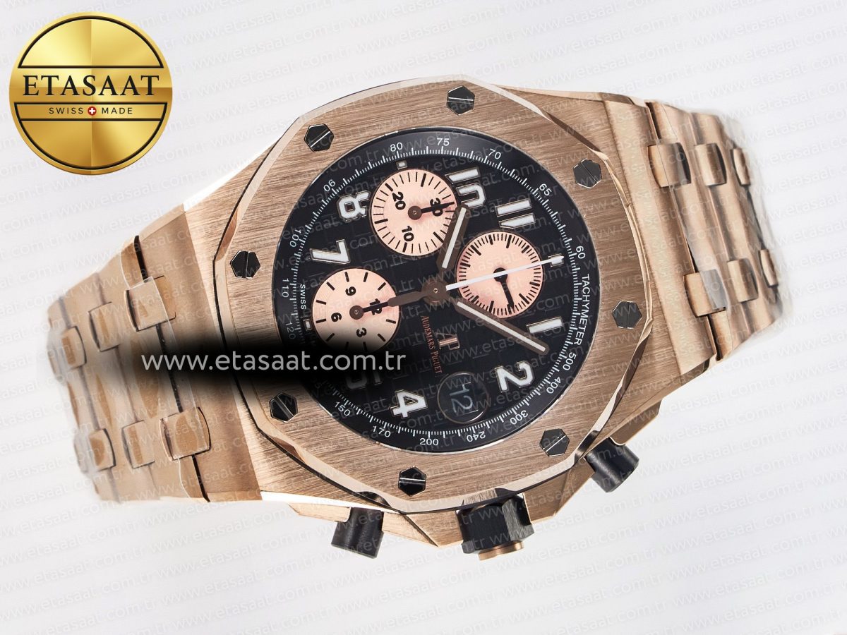 Royal Oak Offshore 42mm RG TKF Best Edition Black Dial on RG Bracelet A7750 - Görsel 8