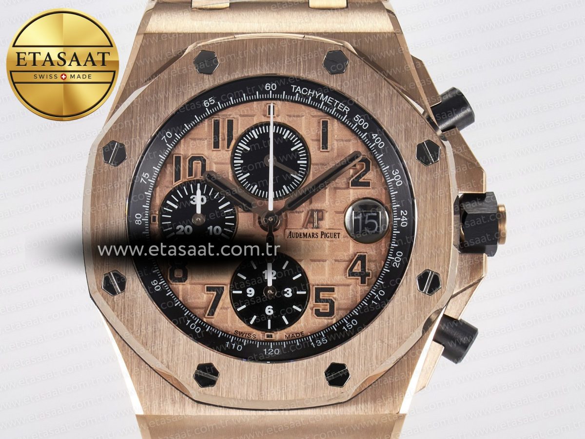 Royal Oak Offshore 42mm RG TKF Best Edition RG Dial on RG Bracelet A7750 - Görsel 4