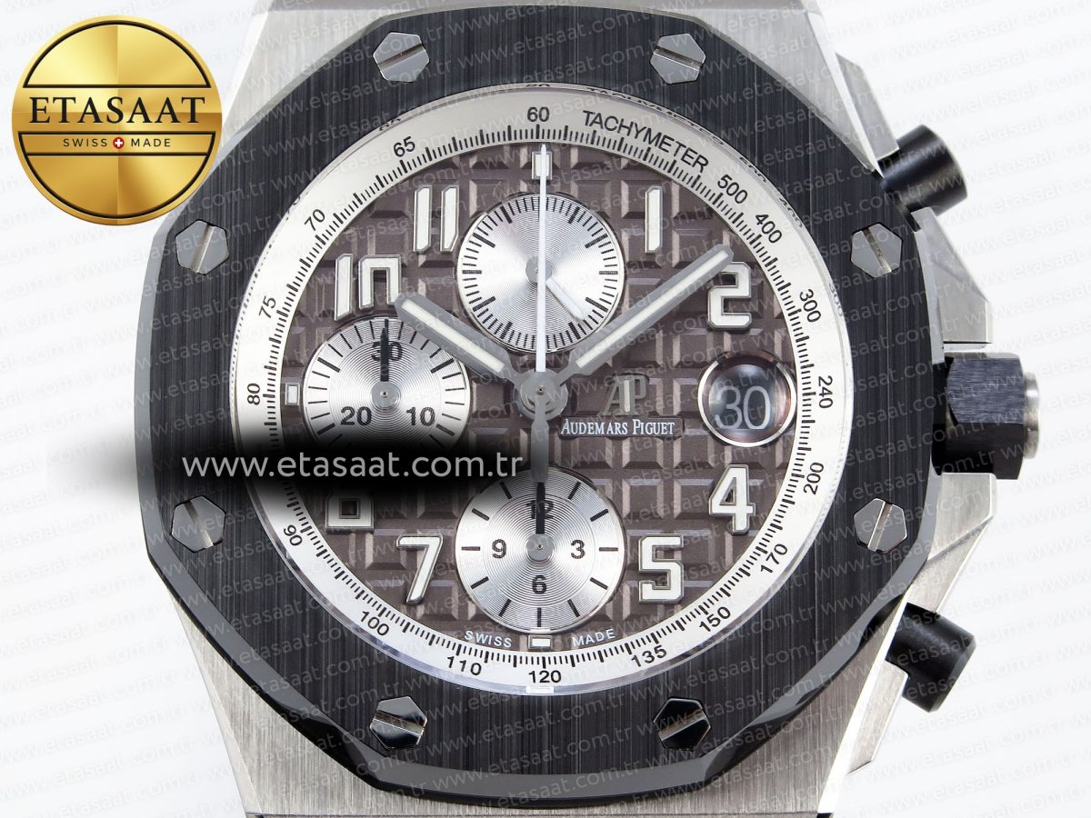 Audemars Piguet BROWN DIAL CERAMIC BEZEL ON GRAY A3126 - Görsel 4